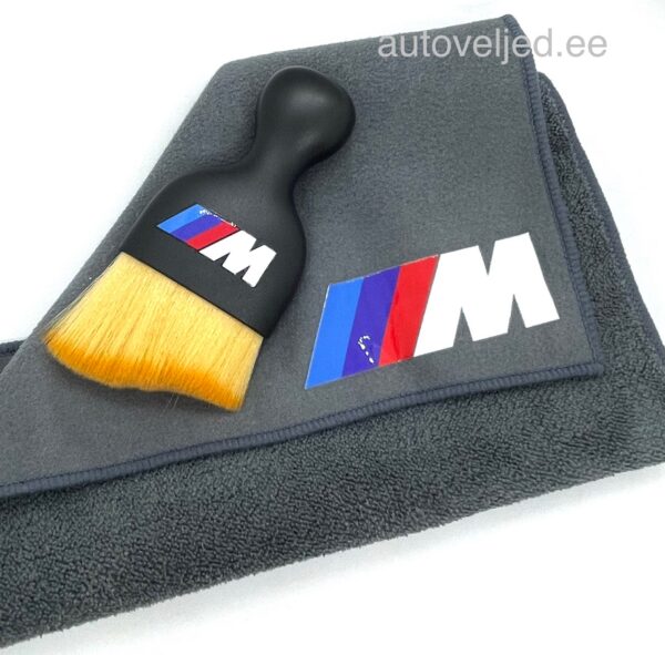 BMW M Car Cleaning Soft Brush and microfiber cloth
